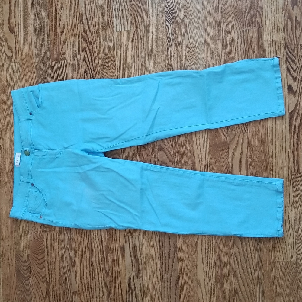 (11) Reitmans Colored Cotton Blend Denim Cropped Ankle Jeans